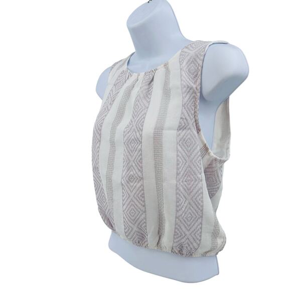 Splendid Collection Purple/Gray Tank Crop Elastic Waistband Boho Top WMN S Crew - Picture 5 of 13